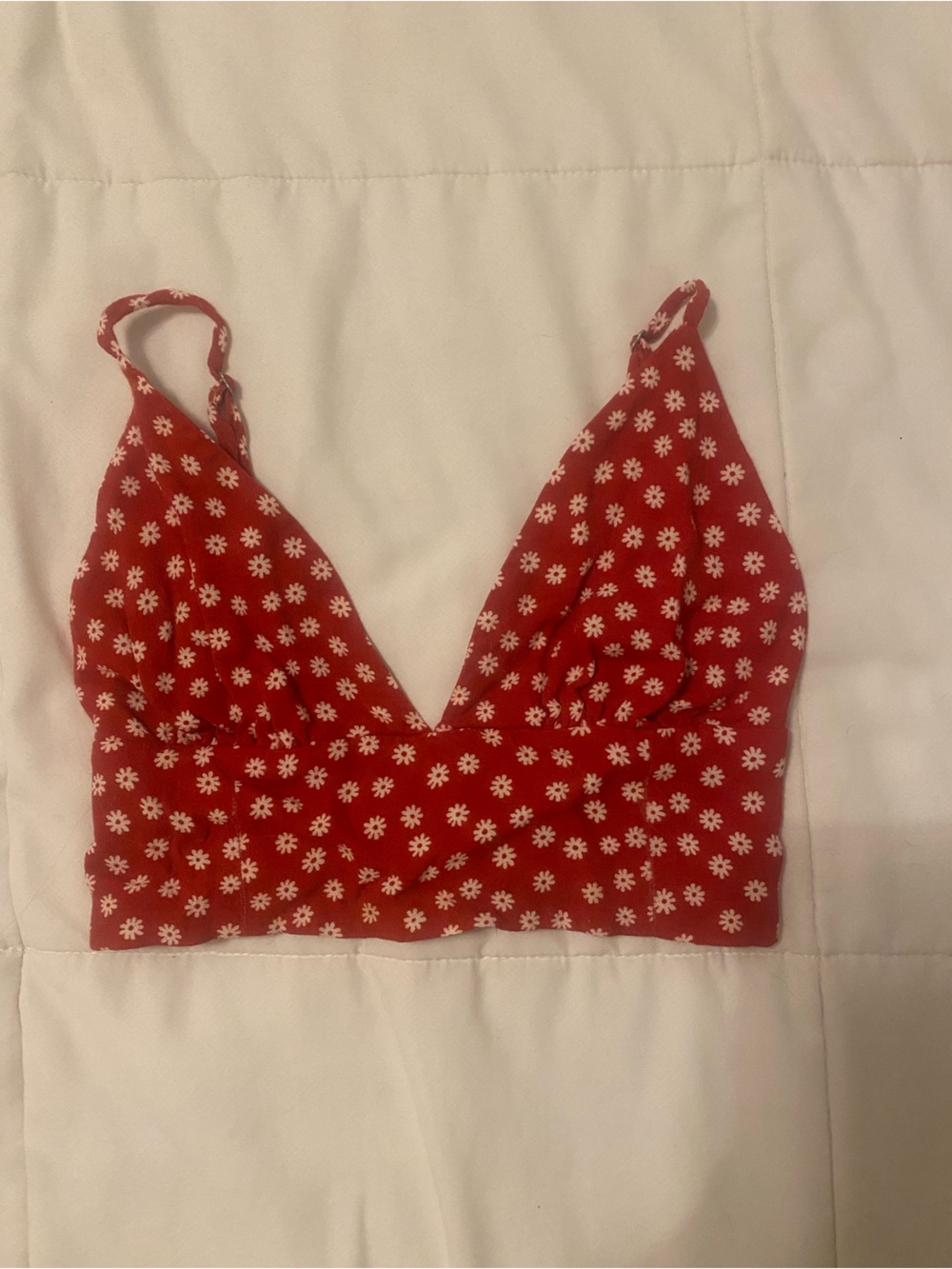 Reformation Red Floral Crop Top